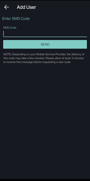 The IBKR Mobile enter SMS code for the Android phone. 